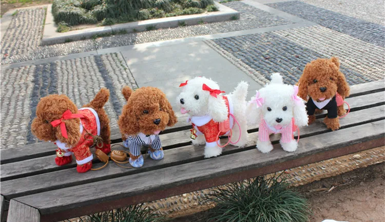 Presentes de Aniversário do Feriado Animais de Estimação Brinquedos do Cão Crianças Figura Ação Eletrônico Robô Casca Carrinho Caminhada Peluche Cães Brinquedos Plsuh Cão 2 Cheap Animais eletrônicos