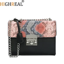 HIGHREAL Women Messenger Bag Snake Serpentine Crossbody Bags For Girls Shoulder Bags Female Designer Handbag Bolsas Dropship