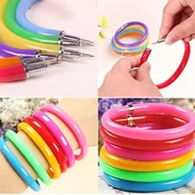 10 шт. Новая гибкая шариковая ручка милый мягкий пластиковый жесткий браслет шариковые ручки школьные офисные подарки