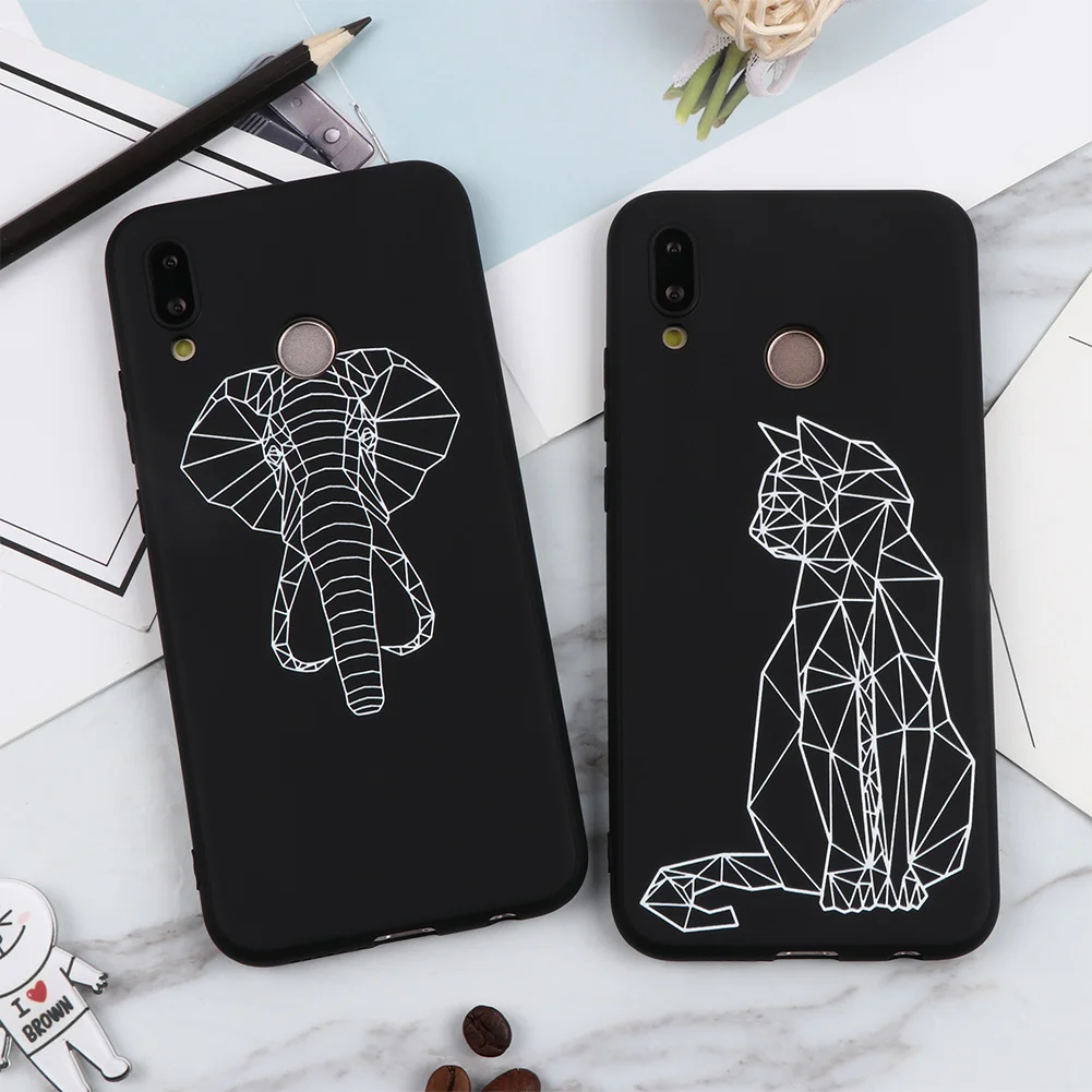 Матовый чехол с рисунком животных для Huawei P Smart 2019 P30 P20 Mate 20 10 Lite Pro P9 P8 P10 2017