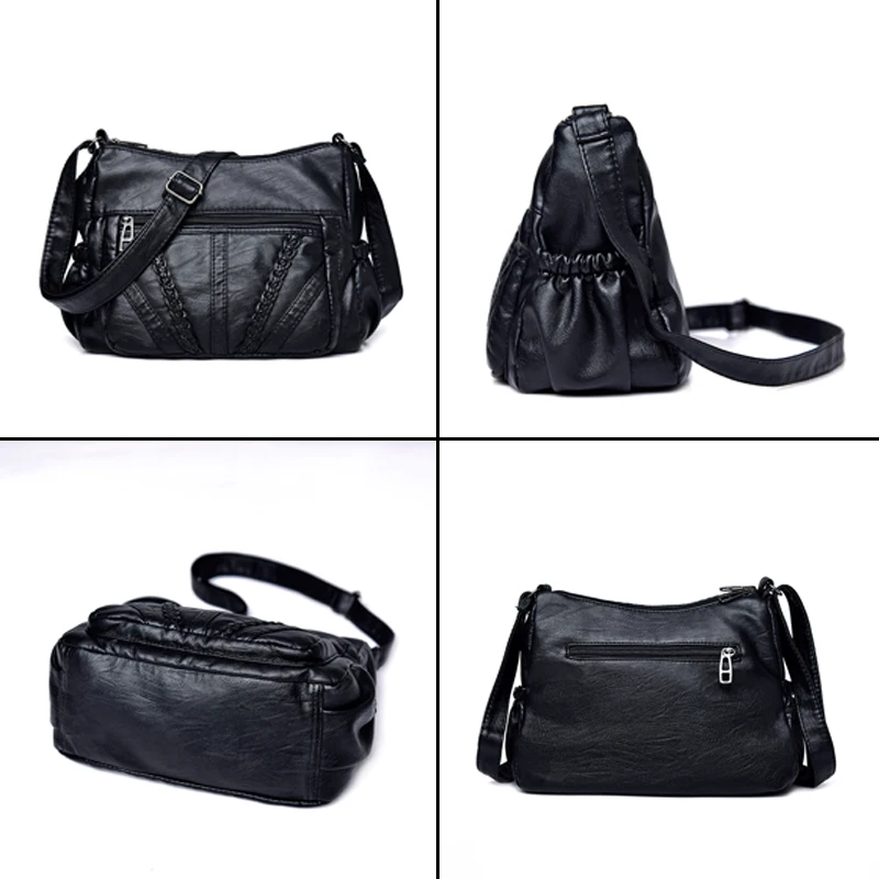Ladies Bag Soft PU Leather Shoulder Bag Female Handbag Hobo Messenger Feminina Luxury Women Designer Bolsos Mujer Sac A Main