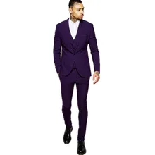 Новое поступление индивидуальный заказ Фиолетовый Для мужчин S Костюмы жениха Смокинги для женихов Для мужчин свадебные Блейзер Костюмы для Для мужчин(куртка+ Брюки для девочек+ жилет