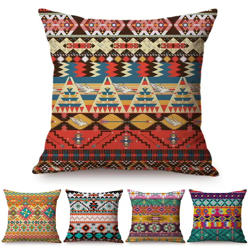 Islamic Pattern Floor Cushion Cover Turkish Ethnic Vintage Stripe Wave Pillow Cover Bohemian Decorative Sofa Throw Pillow Case Aliexpress