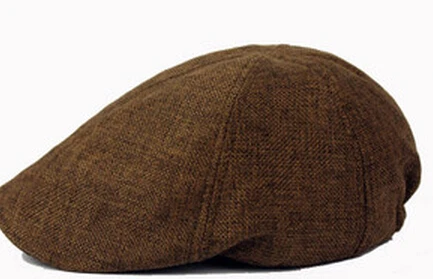 53-58 см мужские береты из хлопка и льняные шляпы для мужчин новая мода Boinas козырек плоская кепка береты - Цвет: coffee