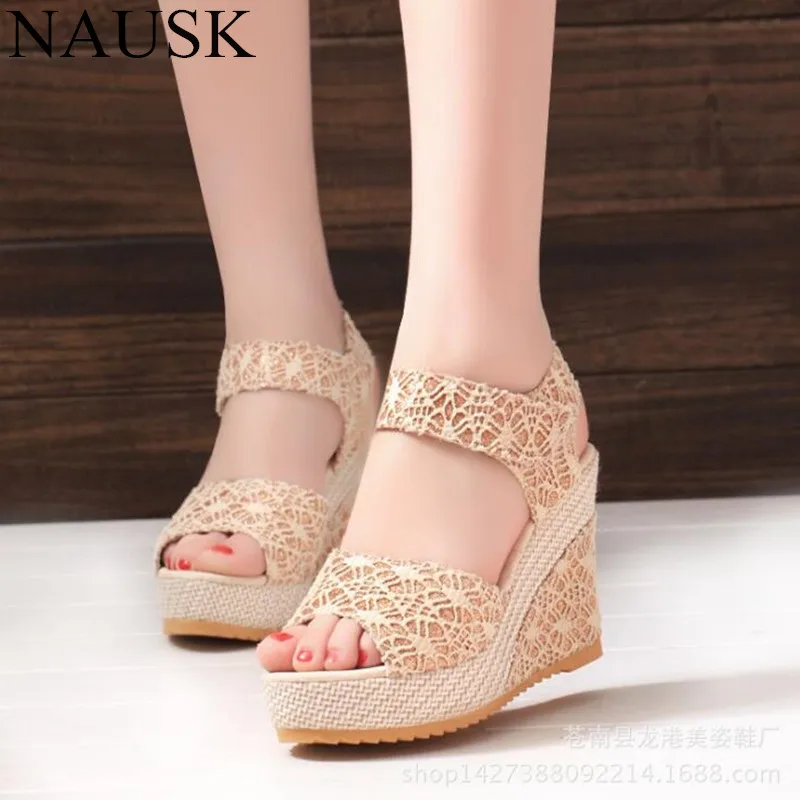 

Women Sandals 2018 Summer New Open Toe Fish Head Fashion Platform High Heels Wedge Sandals Women Shoes Free Shipping