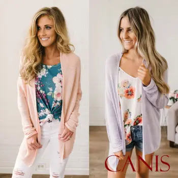 

Women Long Sleeve Irregular Comfort Jumper Top Casual Loose Knitted Coat Jacket