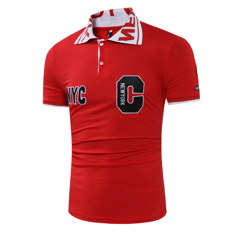 

Summer men's short-sleeved POLO shirt letters embroidery leisure fashion POLO shirt high-quality M-XXL