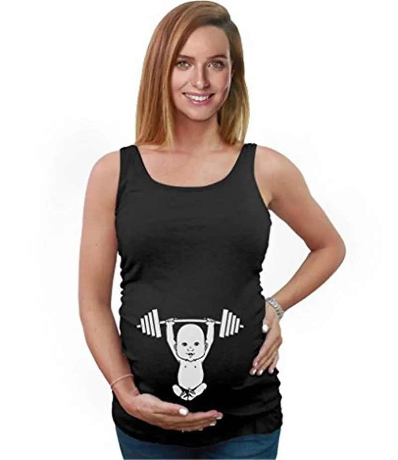 Летние футболки для беременных, футболки без рукавов с героями мультфильмов, забавная Одежда для беременных, женская одежда Marternity