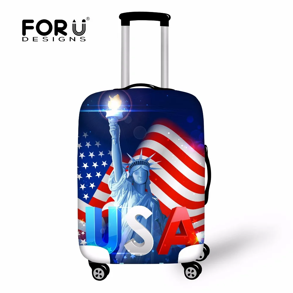 FORUDESIGNS Russia USA Flag Print Covers For Trolley Suitcase Dustproof