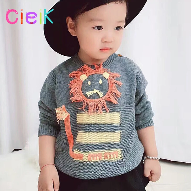 CieiK Knitted Baby Sweater Cartoon Lion Girl Winter Photography Clothes Spring Newborn Boys Kleding Cardigan Child meisje Kids  (25)