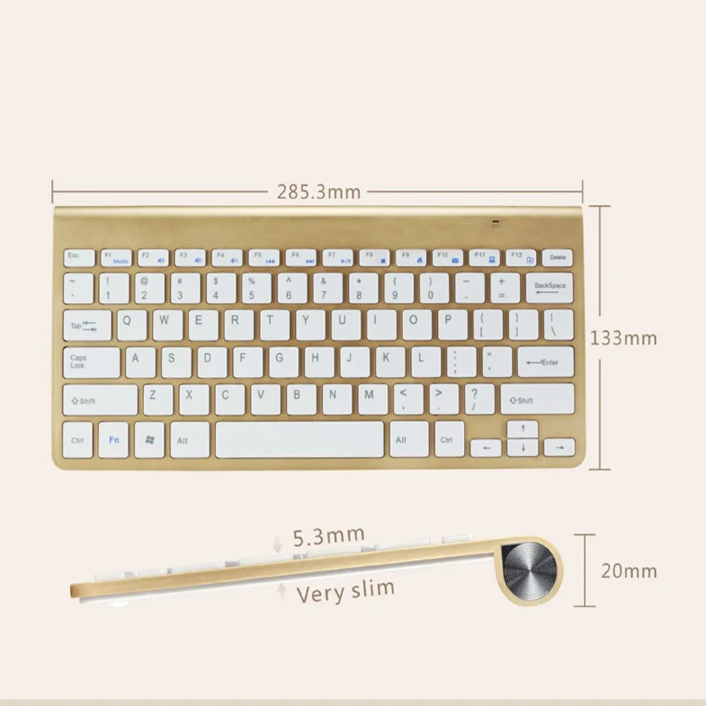 Zienstar ультра тонкая 2,4G Беспроводная клавиатура для Ipad, MACBOOK, ноутбука, компьютера ПК и планшета на Android