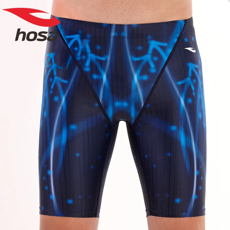 Hosa Professional Printing Male Swimming Trunks Racing Swimwear Quick
