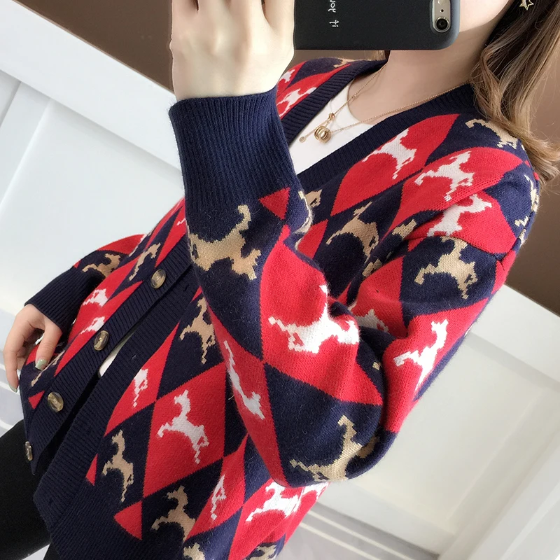 

Cardigan Spring Autumn Sweater Women Clothes 2019 Korean Vintage Jacket Streetwear Women's Sweaters Tops Casaco Feminino ZT3055