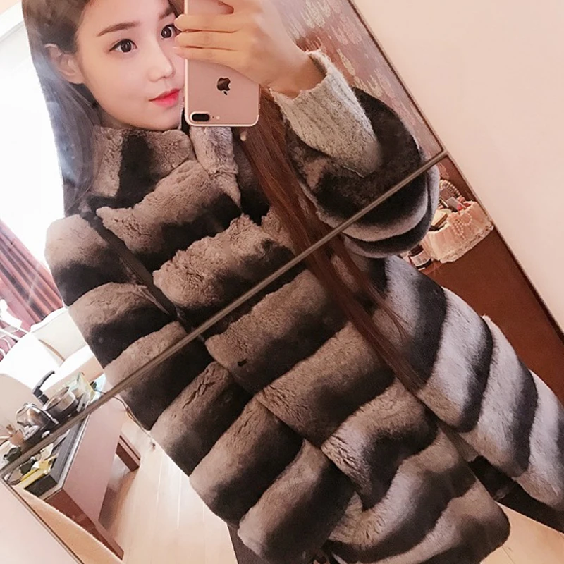 Purple Blue Dragon Cat Fur Coat Anti season Haining New chinchilla Full