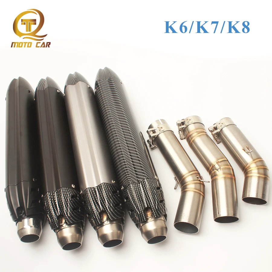 

Escape Moto 51MM PitBike Exhaust Muffler Pipe 470MM DB Killer Silencer Mid Tube for Mivv Full System Suzuki K6 K7 K8 GSXR750 600