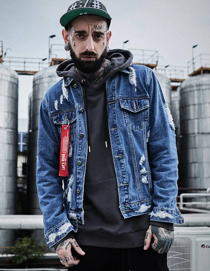 Ribbon Ripped Denim Jacket 1