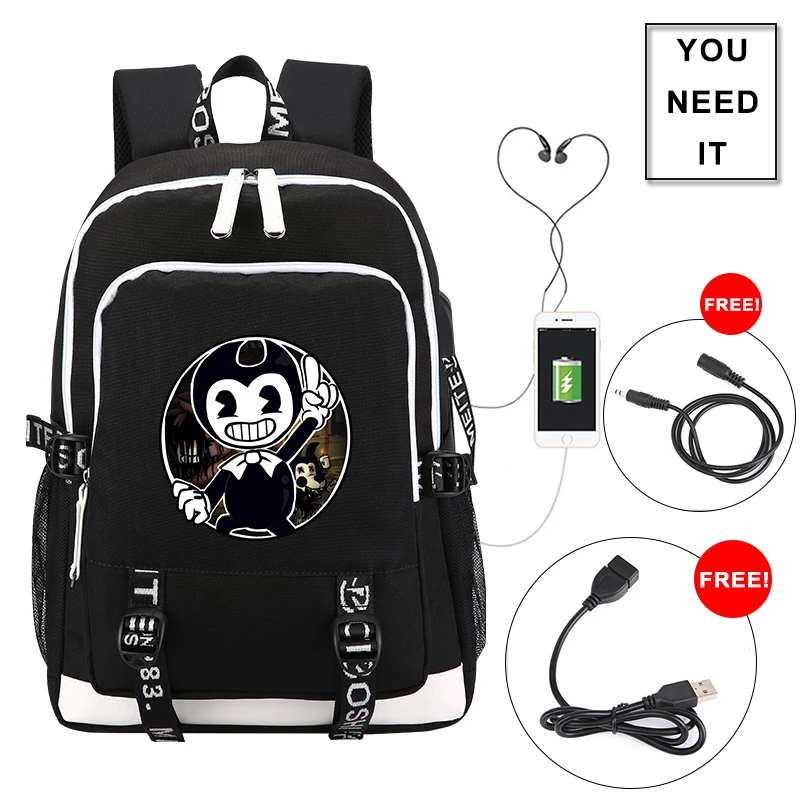 

Bendy and The Ink machine backpack men shoulder travel bag Game student school bag women laptop bag Daily Teenage Girl Backpacks