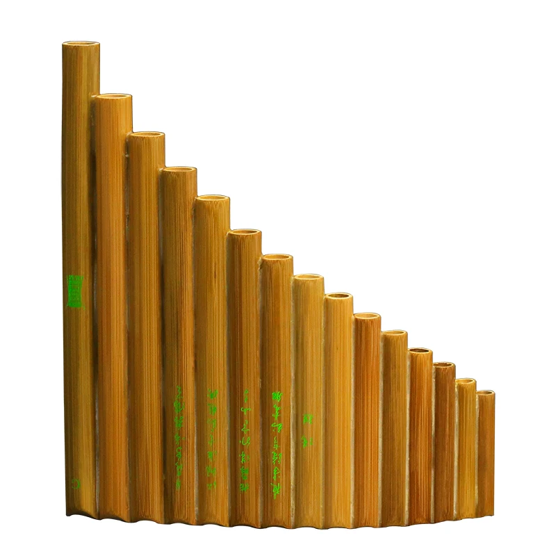 Woodwind 15 Pipes Pan Flute G F Key Natural Bamboo Wind Panflute Flauta Handmade font b