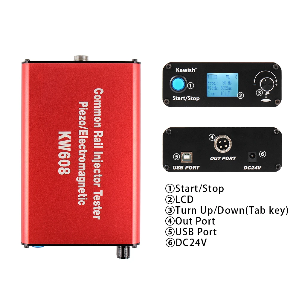 Common rail тестер KW608 Многофункциональный дизельный USB инжектор тестер+ S60H Common Rail Форсунка Тестер