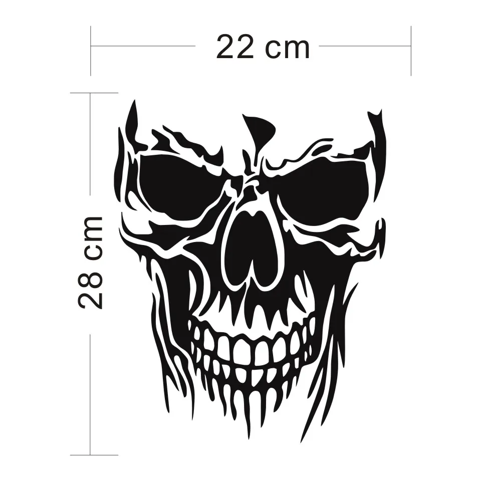 Cunymagos Funny Personality Skull Car Sticker Fashion Classic Decorative Motorcycle Car Accessories Car Styling Stickers 2228CM (2)
