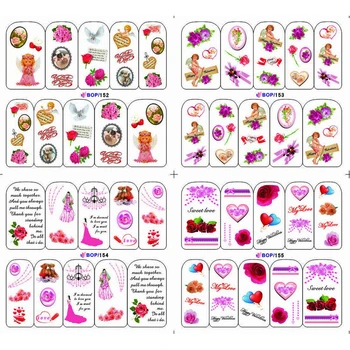 

4 PACKS / LOT ANGEL GODSON WEDDING DRESS NAIL TATTOOS STICKER WATER DECAL NAIL ART BOP152-155
