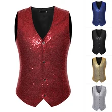 Прямая LOOZYKIT Мужская облегающая блестящая майка с пайетками жилет сценический костюм модная танцевальная одежда большой размер Свободный жилет