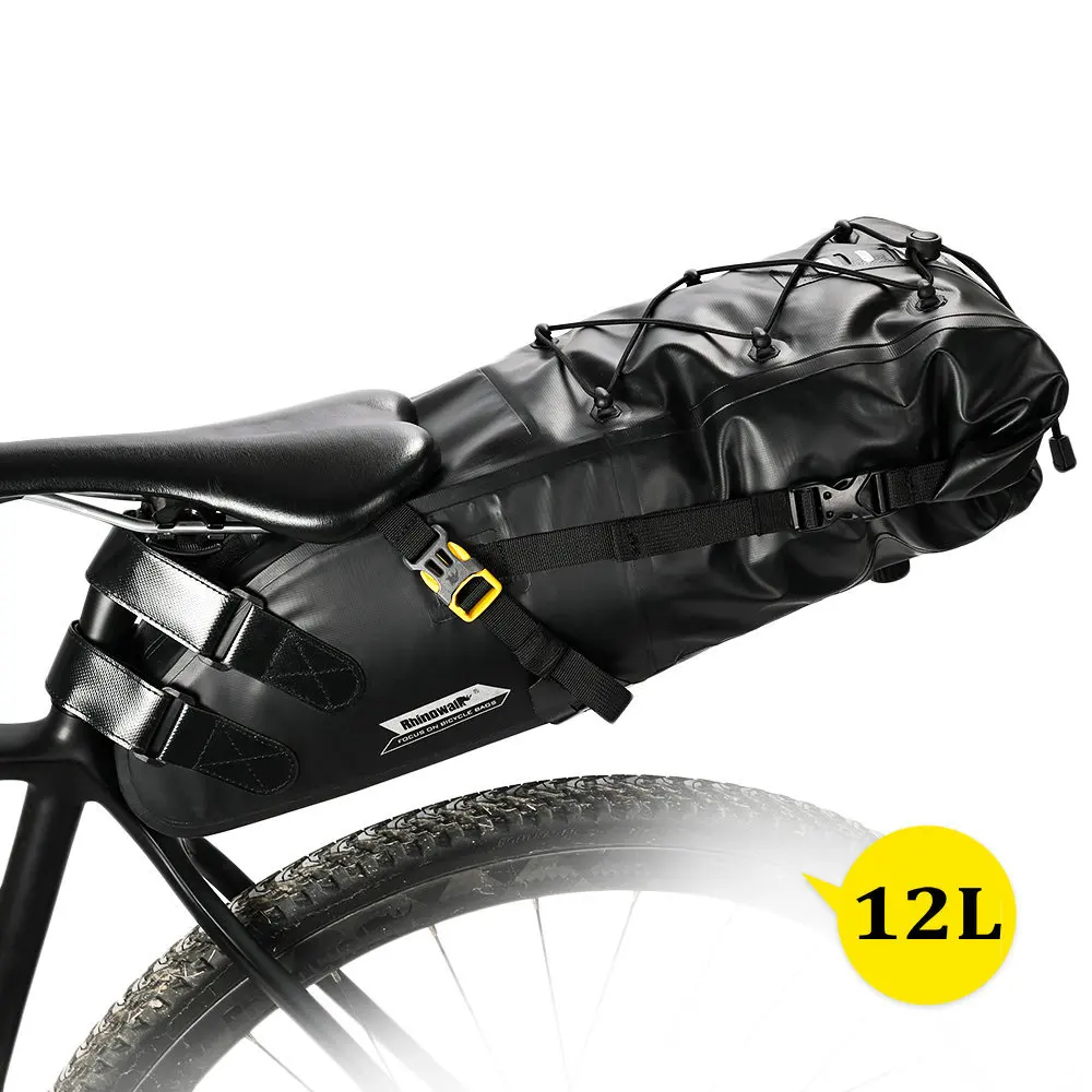 Sale RHINOWALK 12L Large Capacity Bicycle Saddle Bag 100% Waterproof Bike Tail Seat Bags Cycling Rear Panniers Bike Accessories 4