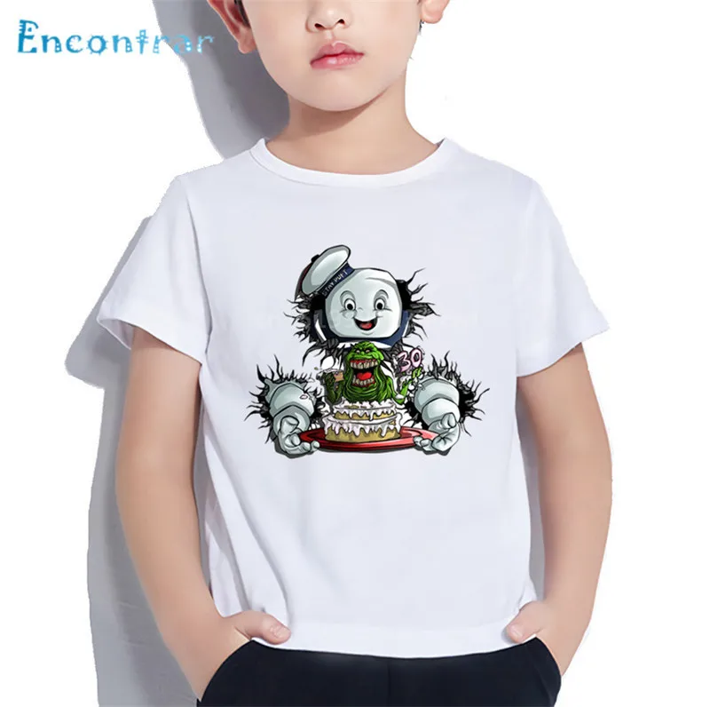 camisa do bebê dos desenhos animados da cópia de ghostbuster da velha escola crianças camisa estadia puft engraçado roupas verão