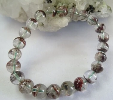 

001959 genuine chlorite phantom garden quartz beads bracelet