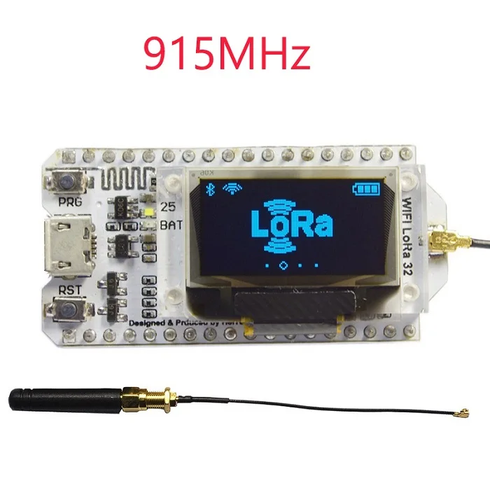 0,96 oled-дисплей ESP32 wifi Bluetooth Lora макетная плата приемопередатчик SX1276 868 МГц/915 МГц IOT с антенной FZ2886 - Цвет: 1piece 915MHz