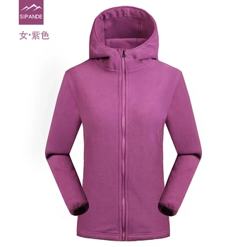 

Autumn Winter Thermal female Fleece Jacket with hood Outdoor Windproof Camping Hiking Hunting for Women Plus Size
