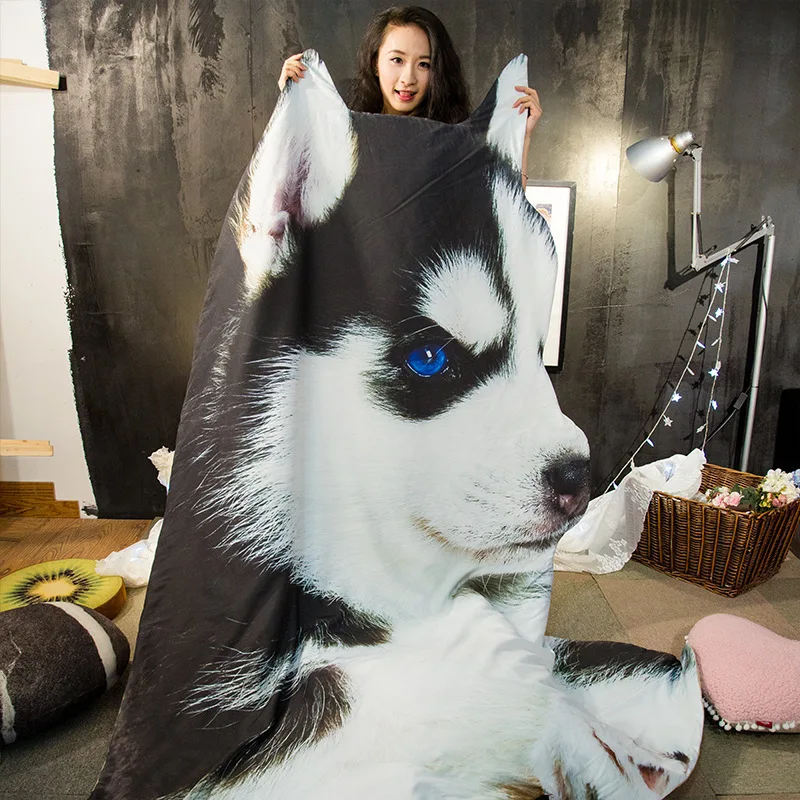 Летнее одеяло Niobomo с 3D рисунком собаки/кота стеганое покрывало для кровати