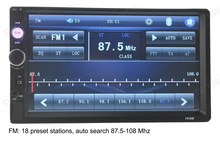 7 дюймов Bluetooth Сенсорный экран автомобиля аудио Радио Стерео MP5 плеер MP4 Авто 2 Din AUX FM USB TF с камерой заднего вида Зеркало Ссылка