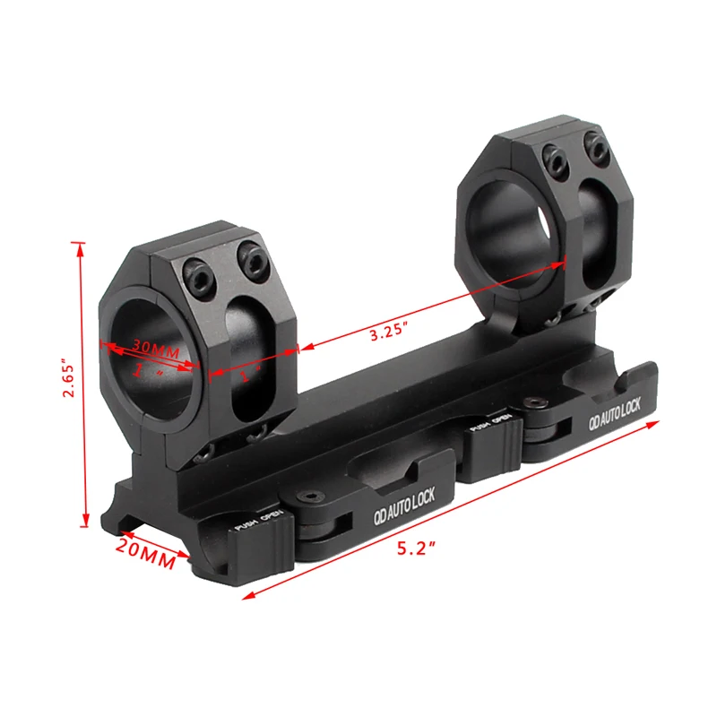 AD Scope Mount мм 25,4 мм/30 мм с двойным кольцом для тяжелых условий эксплуатации мм 20 мм Rail Quick Detachable QD Rifle Scope Mount 2-0039