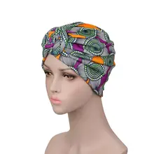 Muçulmano feminino turbante africano padrão nó headwrap moda quente bandana chapéus