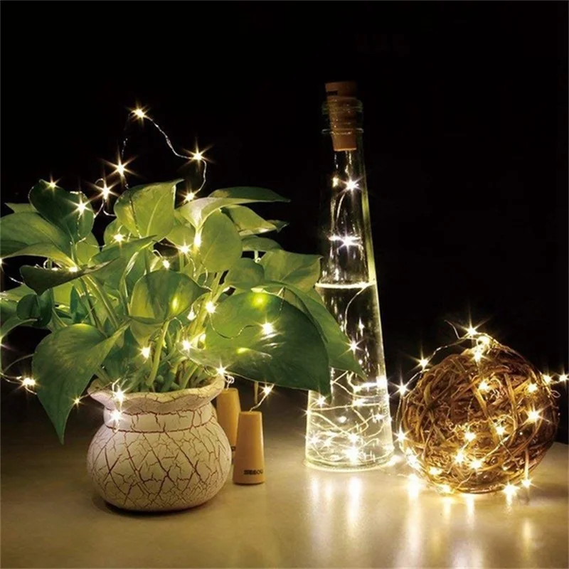 Hoomall 9 Colors Wine Bottle Cork Lights Copper Wire String For Wedding Festival Party Decor 1M/2M Stopper | Дом и сад