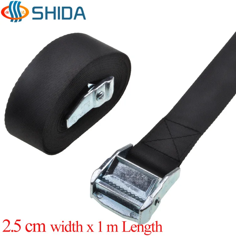 

5 PCS 1 inch 2.5 cm x 100 cm Metal Cargo Lashing Polyester Webbing Strap Ratchet Tie Down with Cam Buckle Winch Strap