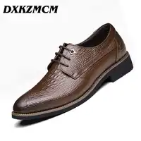 DXKZMCM Luxury Genuine Leather Men Oxford Shoes Men Dress Shoes Buckle Male Wedding Shoes