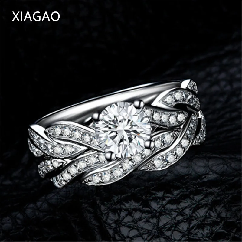 

XIAGAO Luxury 2 Rounds Bijoux Fashion Wedding Promise Rings Set Cubic Zirconia Jewelry For Women Wife Twisted Rope Ringen CNR250