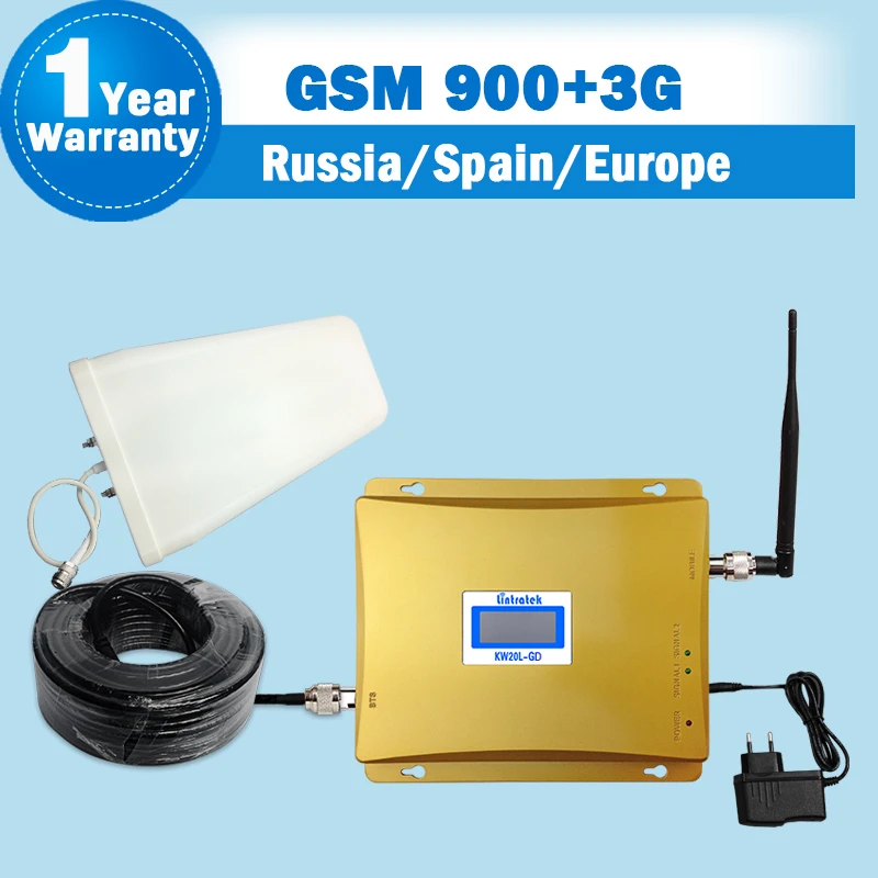lintratek GSM 900 3G 2100 repetidor de señal celular 2g UMTS ALC banda Dual