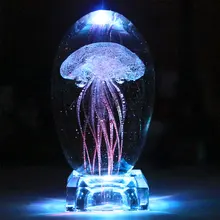 Crystal Jellyfish Lamp LED Night Light Color Change Jellyfish Table Lamp Children Bedside Lampara for Kid