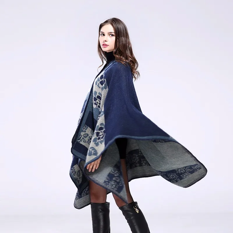 [AETRENDS] зимний кашемировый шарф женское пончо одеяло накидка шаль пальто Z-3159