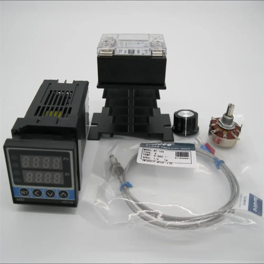 

High Quality Digital PID Temperatura Controller Termostato MTC48 +Max.SSR-80A SSR-100DA Relay +K Thermocouple Probe + heat sink