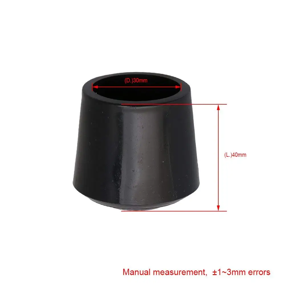 12PCS 10-35mm Inner Diameter Black Round Furniture Chair Table Legs Feet Rubber Covers Floor Protectors Caps