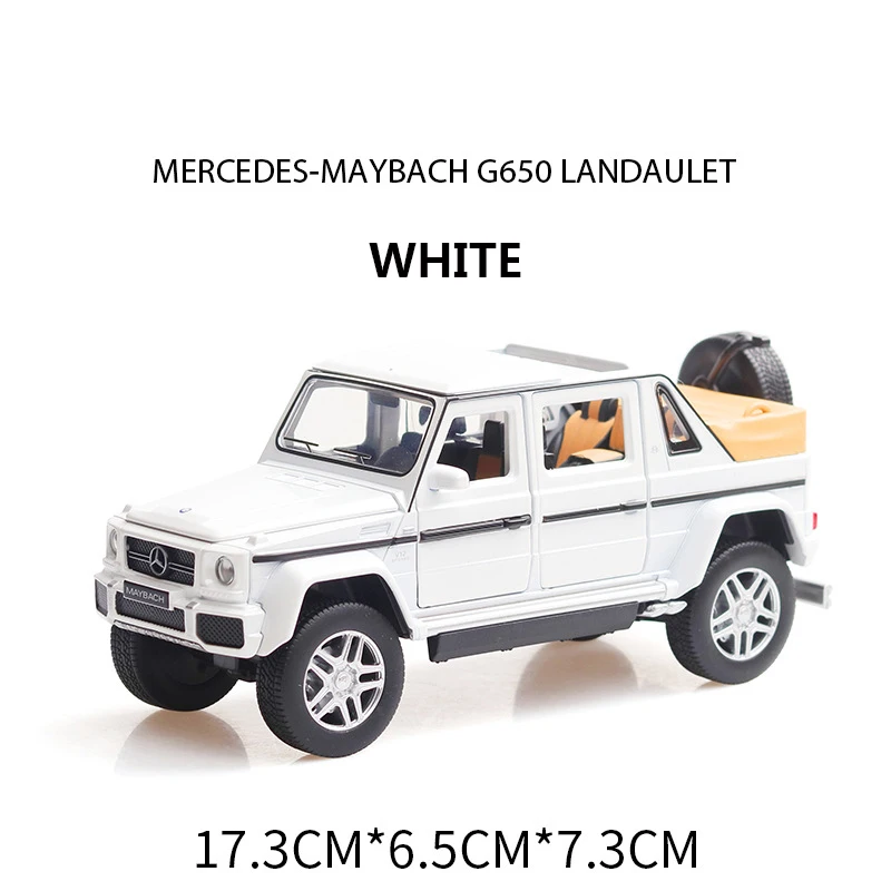 Моделирование Mercedes-Benz Maybach G650 модель машины из сплава звук и свет отступить автомобиль игрушечный автомобиль модели автомобилей модель автомобиля коллекционные машинки модель машины модели машин - Цвет: Белый