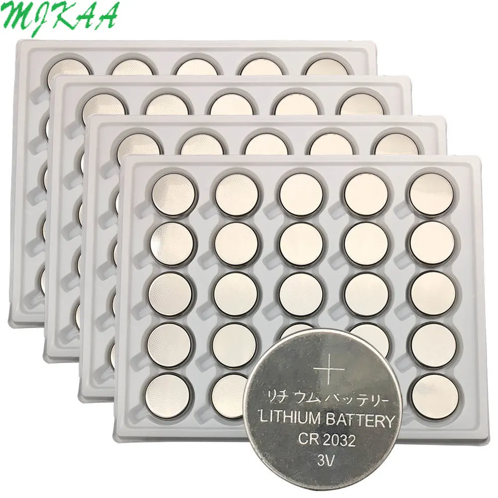

100pcs 3V CR2032 Lithium Button Cell Battery BR2032 DL2032 E Coin Batteries