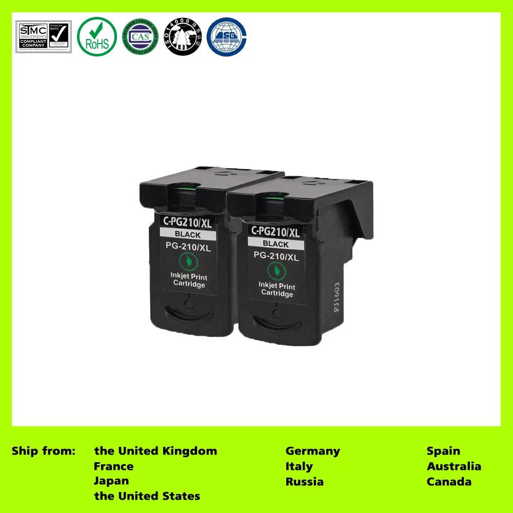 Compatible for PG210XL(2 Pack Black) Ink Cartridge for Canon PIXMA iP2702, MP240, MP250, MP270