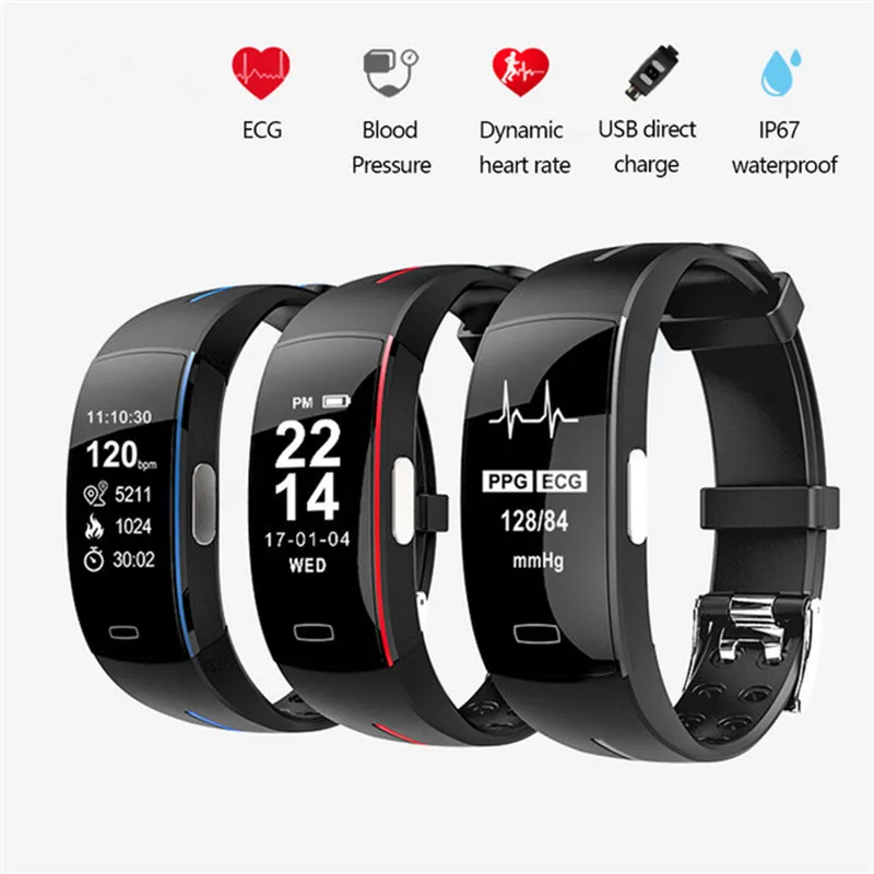 

Original P3 Smart Band ECG+PPG Blood Pressure Heart rate Monitor Pedometer H66 Sports Bracelet for IOS Android IP67 waterproof