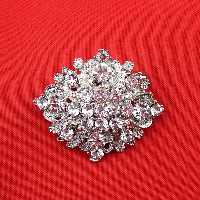 Брошь из металлического сплава в форме цветка с родиевым покрытием 2018|brooch