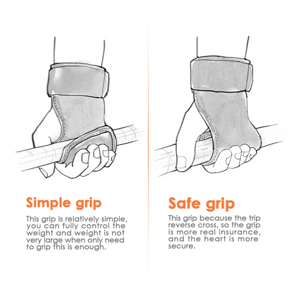 Pro Lifting Grip Leather Gymnastics Weight Lifting Grips Anti-Skid Gym Fitness Gloves Crossfit Trainining+1 Bracelet Gift